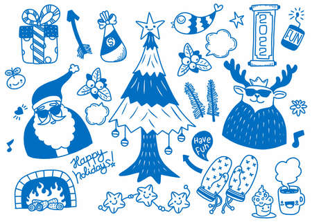 Cute  Monsters group ,Set of funny cute monsters, aliens or fantasy animals for gretting card or shirts. Hand drawn line art cartoon vector illustrationのイラスト素材