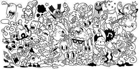 in love not rule,Love doodles background ,Sketchy  hand drawn doodles cartoon set of Love and Valentine s Day objects and symbolsのイラスト素材