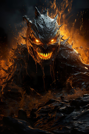 scary halloween pumpkin background poster , in the style of  medieval fantasy, epic fantasy scenes, halloween pumpkin filled street at night, in the style of photorealistic compositions, richly detailed backgrounds,  AI illustration, digital, virtual, generativeの素材