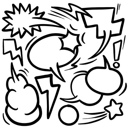 speech bubble doodle element from an old comic ,Illustrationのイラスト素材