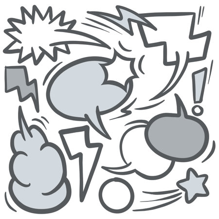 speech bubble doodle element from an old comic ,Illustrationのイラスト素材