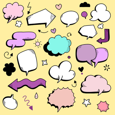 speech bubble doodle element from an old comic ,Illustrationのイラスト素材