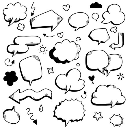 speech bubble doodle element from an old comic ,Illustrationのイラスト素材