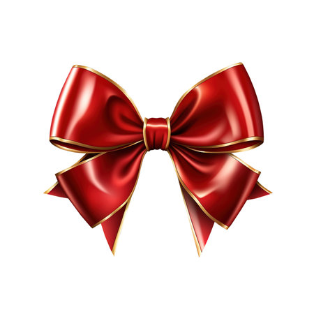 red ribbon with gold isolated against transparent backgroundの素材