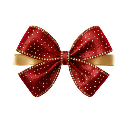 red ribbon with gold isolated against transparent backgroundの素材