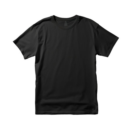 Plain black t shirt front  for PNG mockupの素材