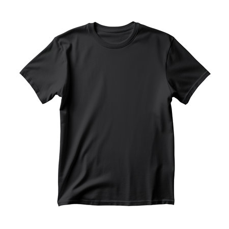 Plain black t shirt front  for PNG mockupの素材