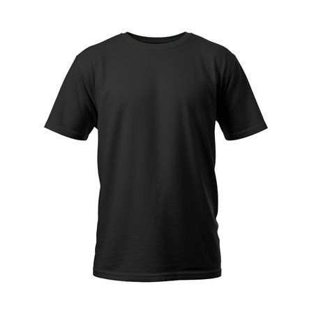 Plain black t shirt front  for PNG mockupの素材