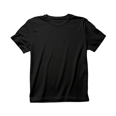 Plain black t shirt front  for PNG mockupの素材
