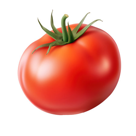 Close up shot capturing the vibrant red of a ripe tomatoの素材