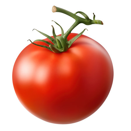 Close up shot capturing the vibrant red of a ripe tomatoの素材