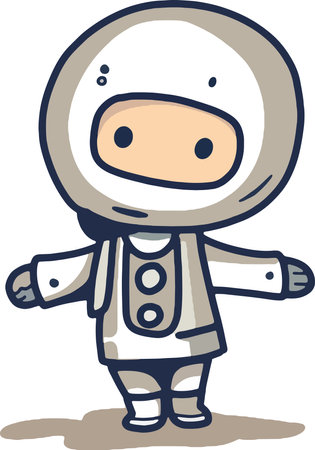 Cute Cartoon space set of astronaut isolated on a  background , Astronaut Character Set. Cartoon spaceman. Cosmonautのイラスト素材