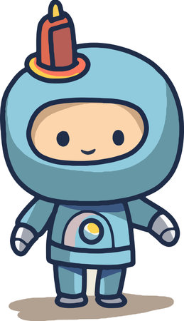 Cute Cartoon space set of astronaut isolated on a  background , Astronaut Character Set. Cartoon spaceman. Cosmonautのイラスト素材