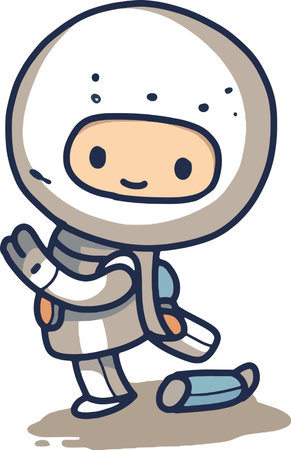Cute Cartoon space set of astronaut isolated on a  background , Astronaut Character Set. Cartoon spaceman. Cosmonautのイラスト素材