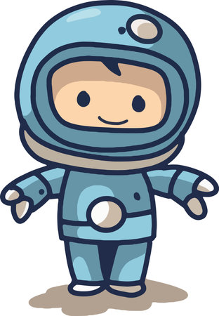 Cute Cartoon space set of astronaut isolated on a  background , Astronaut Character Set. Cartoon spaceman. Cosmonautのイラスト素材