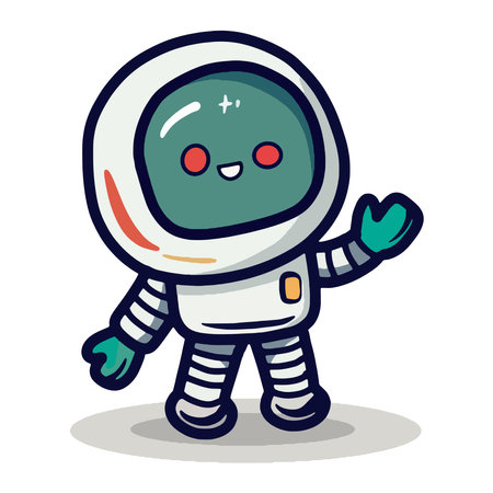 Cute Cartoon space set of astronaut isolated on a  background , Astronaut Character Set. Cartoon spaceman. Cosmonautのイラスト素材