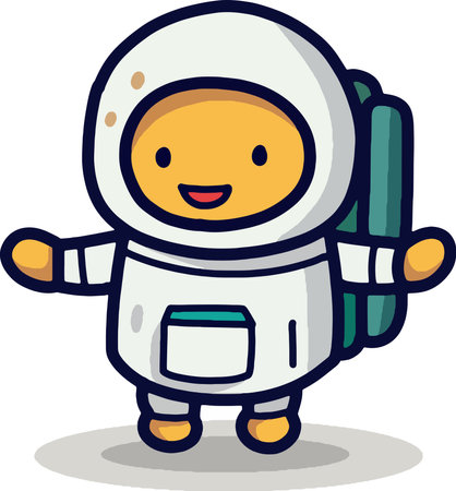 Cute Cartoon space set of astronaut isolated on a  background , Astronaut Character Set. Cartoon spaceman. Cosmonautのイラスト素材