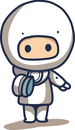 Cute Cartoon space set of astronaut isolated on a  background , Astronaut Character Set. Cartoon spaceman. Cosmonautのイラスト素材
