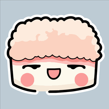 Cute kawaii cake. Vector illustration in cartoon style.のイラスト素材
