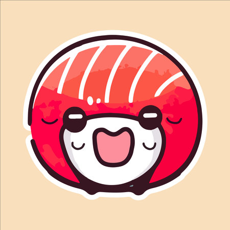 Cute kawaii sushi character. Isolated vector illustration.のイラスト素材