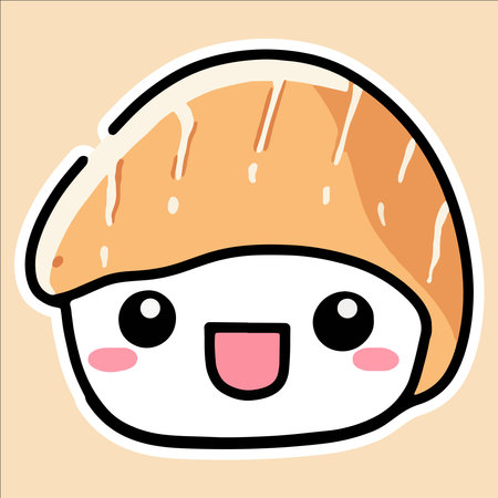 Cute cartoon sushi. Vector illustration. Isolated on white background.のイラスト素材