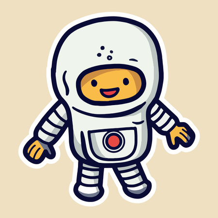 Cute Cartoon space set of astronaut isolated on a  background , Cartoon spaceman, cute patch sticker isolated.PNGのイラスト素材