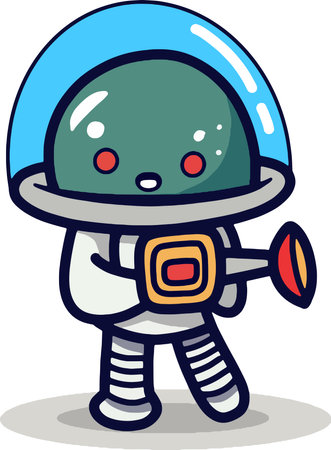 Cute Cartoon space set of astronaut isolated on a  background , Astronaut Character Set. Cartoon spaceman. Cosmonautのイラスト素材