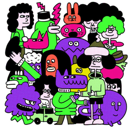 Cute Monsters and cute alien friendly cartoon characters.Vector illustration.のイラスト素材