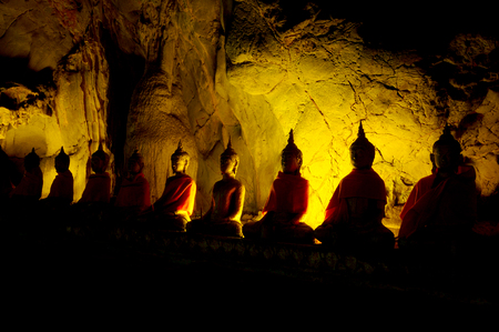Buddha statue in the cave, Thailandの写真素材