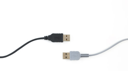 two USB Conectors on White Background