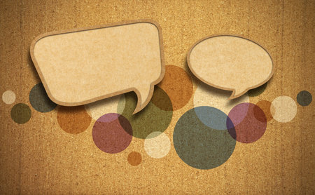 Speech bubble on Corkboard backgroundの写真素材