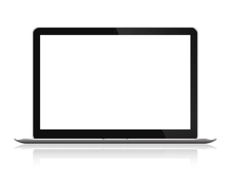 Front view of Small Laptop Computerの写真素材