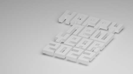 Happy New Year 2022  Text Design 3D illustrationの写真素材