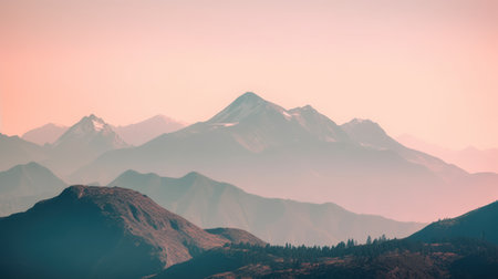 Beautiful mountain landscape in the morning. Sunrise over the mountainsの素材