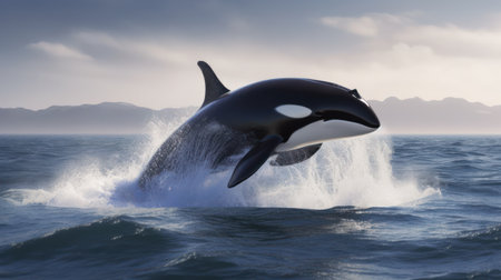 Beautiful killer whale in the oceanの素材