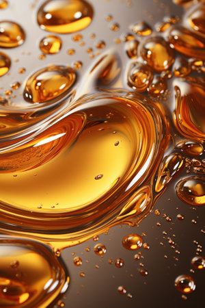 close up of oil drops on water surface with shallow depth of fieldの素材