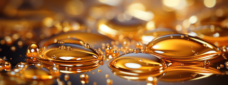 close up of oil drops on water surface with shallow depth of fieldの素材