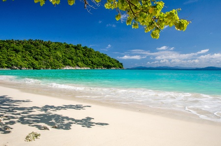 Beautiful beach at Raya island, Phuketの写真素材