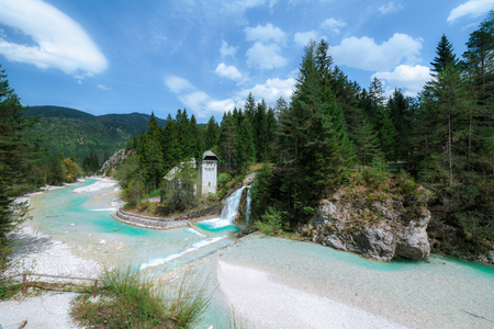 A beautiful spring season at Jasna Lake in Kranjska Gora, Sloveniaの写真素材