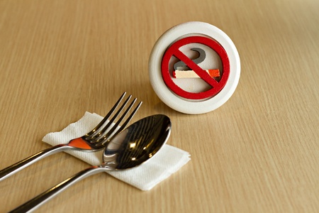 No Smoking Sign in food courtの写真素材