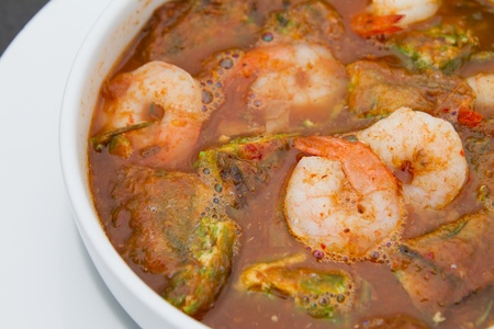 shrimp and omelet spicy soup tropical Thai styleの写真素材