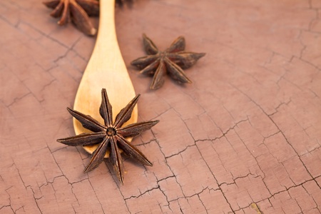 natural herb spice of star anise closeupの写真素材