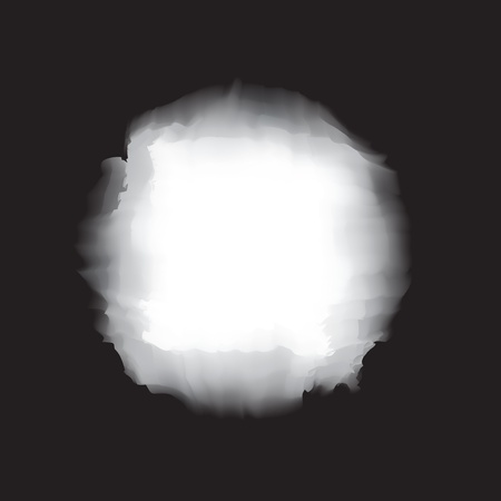 White watercolor paint in round shape against black background for background accent or design elementの写真素材