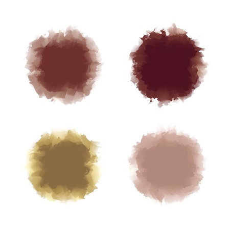 Set of brown tone water color drop for brush, textbox, background, design elementのイラスト素材