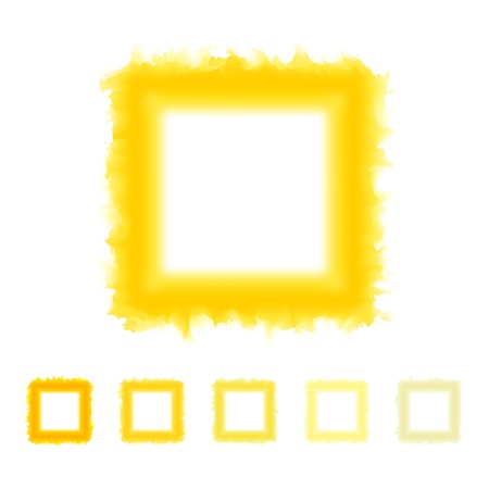 Set of yellow tone watercolor square frame のイラスト素材