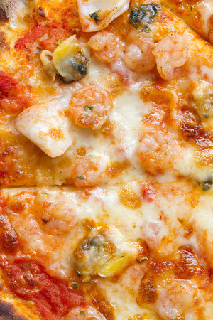 pizza background, seafoodの写真素材