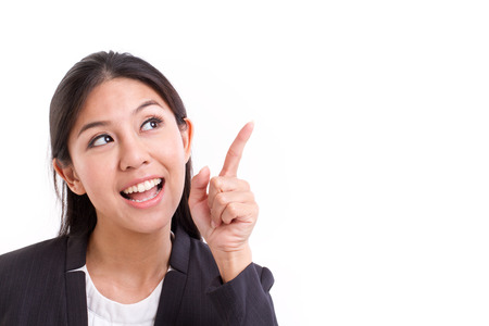 thinking businesswoman executive with good ideaの写真素材