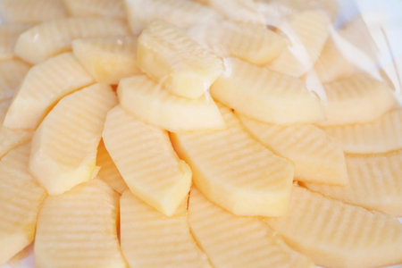 cantaloupe in plastic wrapの写真素材