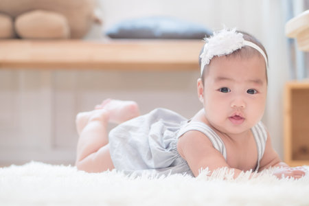 cute adorable infant baby girl portrait