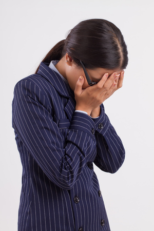 failed asian business woman face palmの写真素材